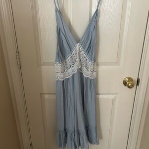 Blue Lace Trim dress